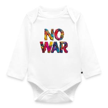 No War Colorful Statement - Organic Longsleeve Baby Bodysuit - white - Front