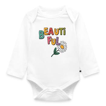 Beautiful - Organic Longsleeve Baby Bodysuit - white - Front