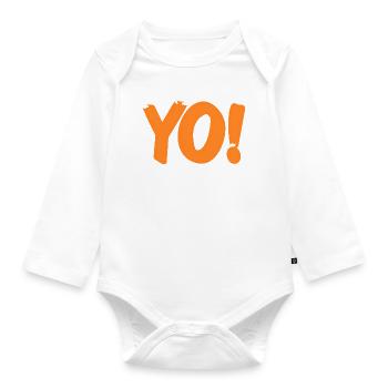 Yo Funny Retro Slang Expression Humor Phrase - Baby Bio-Langarm-Body - Weiß - Vorne