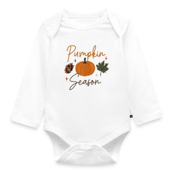 Pumpkin Season - Organic Longsleeve Baby Bodysuit - white - Front