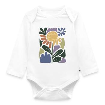 Colourful flower composition - Organic Longsleeve Baby Bodysuit - white - Front