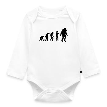 Bigfoot Sasquatch Hide And Seek Sayings - Organic Longsleeve Baby Bodysuit - white - Front