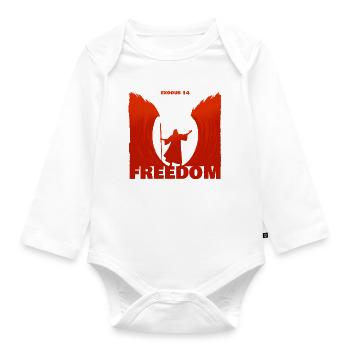 Exodus: Freedom  - Organic Longsleeve Baby Bodysuit - white - Front