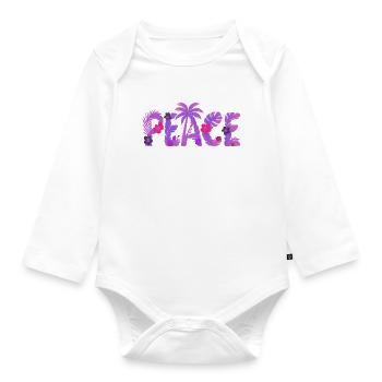 Tropical Peace - Baby Bio-Langarm-Body - Weiß - Vorne
