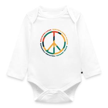 Menschenrechte - Baby Bio-Langarm-Body - Weiß - Vorne