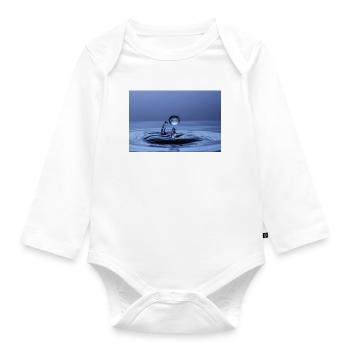 Colourful Liquid Abstract - Organic Longsleeve Baby Bodysuit - white - Front