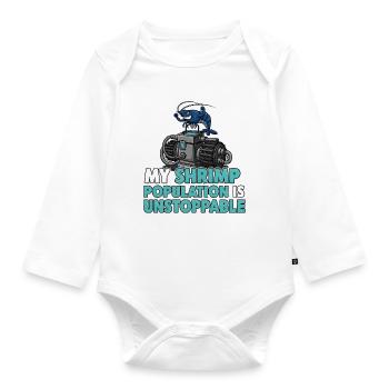Shrimp Comic Geschenk - Baby Bio-Langarm-Body - Weiß - Vorne