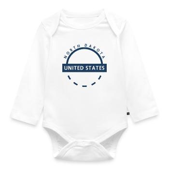 North Dakota emblem motif - Organic Longsleeve Baby Bodysuit - white - Front