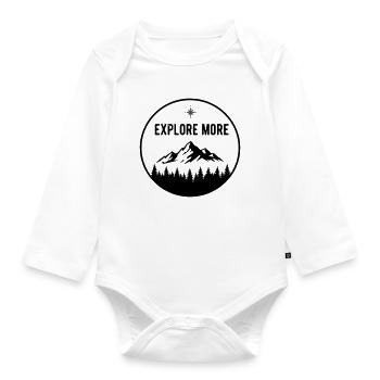 Explorer - Organic Longsleeve Baby Bodysuit - white - Front