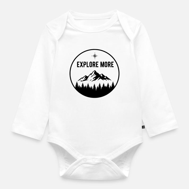 Explorer - Organic Longsleeve Baby Bodysuit - white