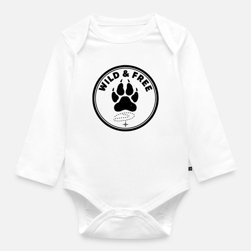 Sauvage et libre - Body Bébé bio manches longues - blanc