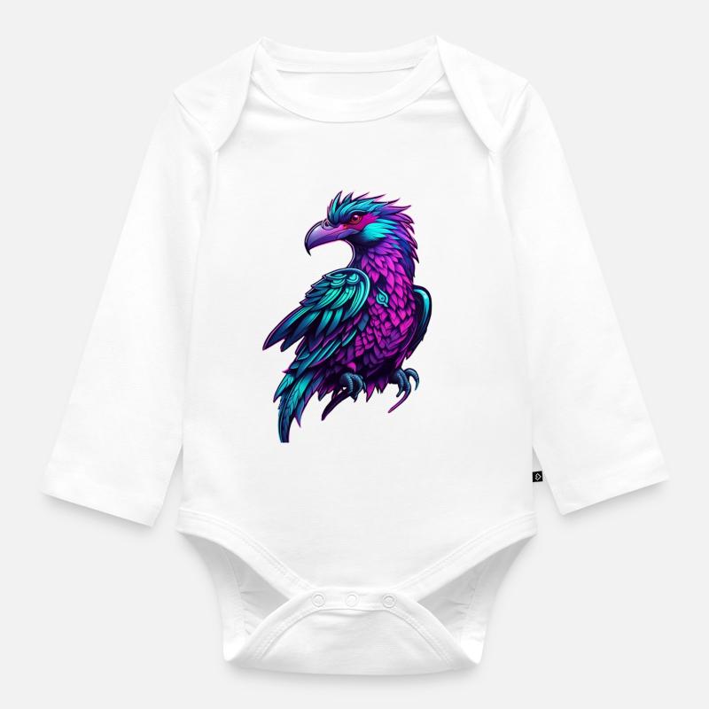 Vol de couleur Neon Phoenix - Body Bébé bio manches longues - blanc