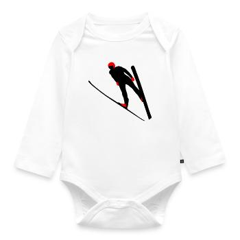 Ski jump - Organic Longsleeve Baby Bodysuit - white - Front