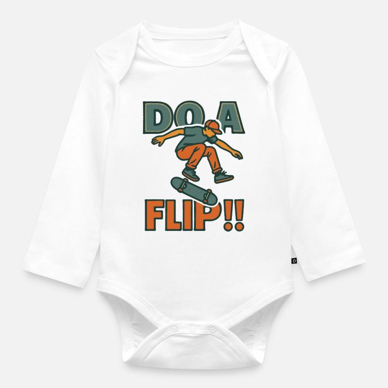 Do a Flip DO  - Body Bébé bio manches longues - blanc