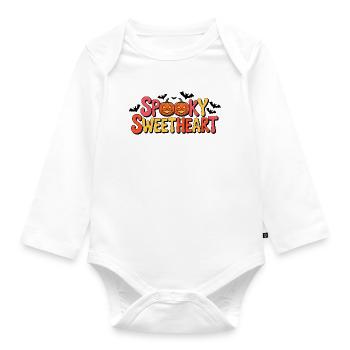 Spooky Sweetheart Pumpkin Halloween - Organic Longsleeve Baby Bodysuit - white - Front