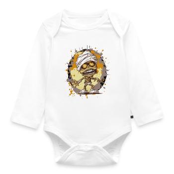 Mummy in splatter look - Organic Longsleeve Baby Bodysuit - white - Front