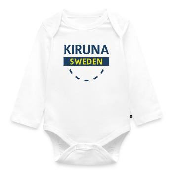 Kiruna Arktis Emblem - Baby Bio-Langarm-Body - Weiß - Vorne