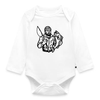 Angler - Baby Bio-Langarm-Body - Weiß - Vorne
