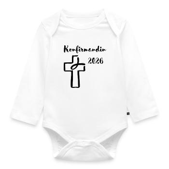 Confirmation 2026 Confirmation Cross and Fish - Organic Longsleeve Baby Bodysuit - white - Front
