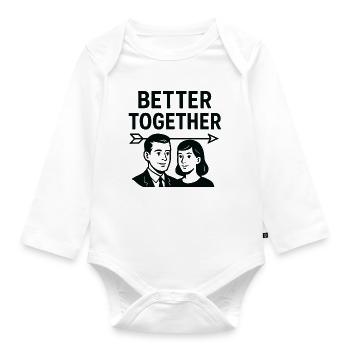 Marriage Love - Better Together - Organic Longsleeve Baby Bodysuit - white - Front