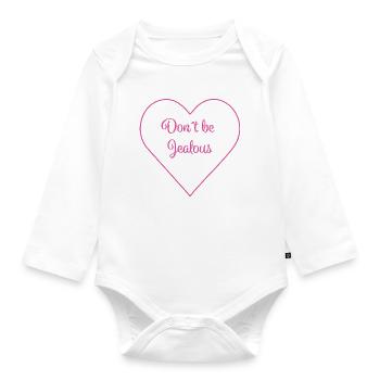DON'T BE JEALOUS - Organic Longsleeve Baby Bodysuit - white - Front