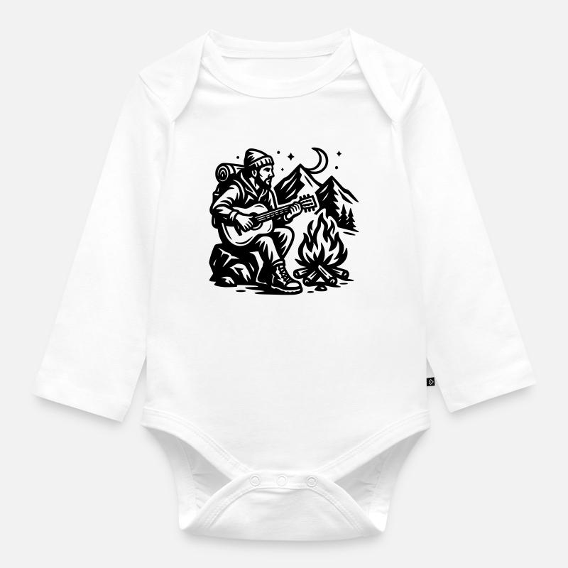 Feu de camp - Body Bébé bio manches longues - blanc