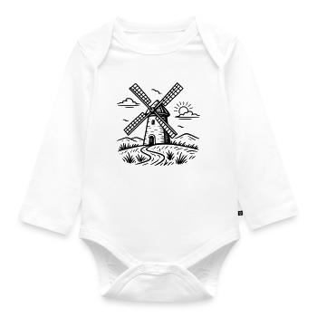 Windmill - Organic Longsleeve Baby Bodysuit - white - Front