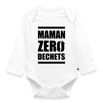 Zero waste mom - Organic Longsleeve Baby Bodysuit - white - Front