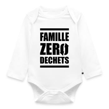 Zero Waste Familie - Baby Bio-Langarm-Body - Weiß - Vorne