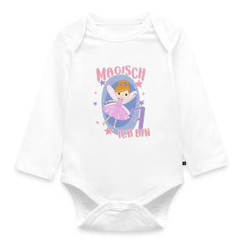 7ème anniversaire fée 7 ans fille anniversaire motif - Body Bébé bio manches longues - blanc - Devant