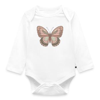 Boho Schmetterling - Baby Bio-Langarm-Body - Weiß - Vorne