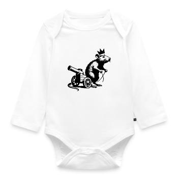 Imperial Rat on Cannon Cart | King Rat - Organic Longsleeve Baby Bodysuit - white - Front