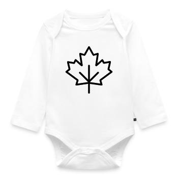 maple leaf - Organic Longsleeve Baby Bodysuit - white - Front