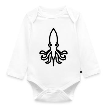 squid - Organic Longsleeve Baby Bodysuit - white - Front