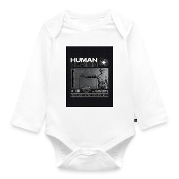 Ein Mensch zu sein ist ein Segen. - Baby Bio-Langarm-Body - Weiß - Vorne