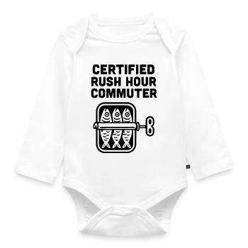 Rush Hour Commuter Public Transport - Organic Longsleeve Baby Bodysuit - white - Front
