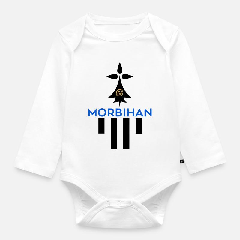 Morbihan 56 logo - Organic Longsleeve Baby Bodysuit - white