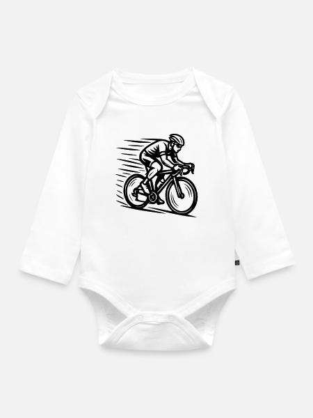 Rennrad - Baby Bio-Langarm-Body - Weiß