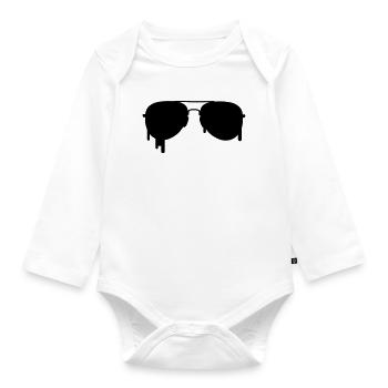 Pilot Goggles - Organic Longsleeve Baby Bodysuit - white - Front