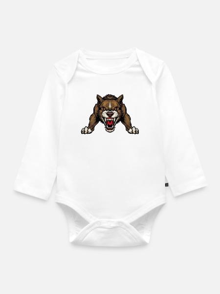 Hund - Baby Bio-Langarm-Body - Weiß