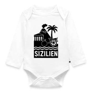 Sicily Silhouette - Organic Longsleeve Baby Bodysuit - white - Front