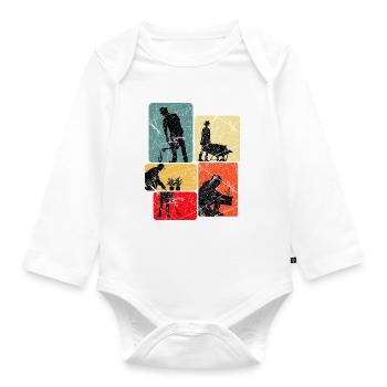 Hobbygärtner Schrebergarten Gartenarbeit Geschenk - Baby Bio-Langarm-Body - Weiß - Vorne