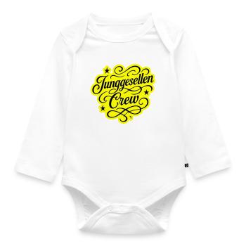 Junggesellen Crew - Baby Bio-Langarm-Body - Weiß - Vorne