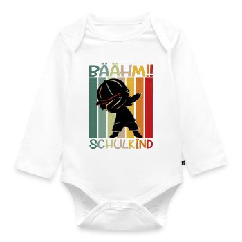 Colorful Schoolchild 2026 School Time Back to School - Organic Longsleeve Baby Bodysuit - white - Front