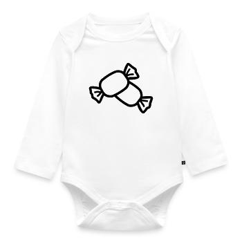 candy - Organic Longsleeve Baby Bodysuit - white - Front