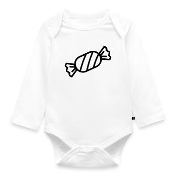 candy - Organic Longsleeve Baby Bodysuit - white - Front