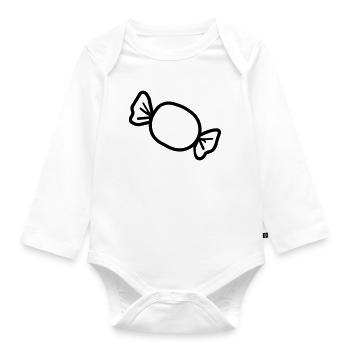 candy - Organic Longsleeve Baby Bodysuit - white - Front