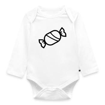 candy - Organic Longsleeve Baby Bodysuit - white - Front
