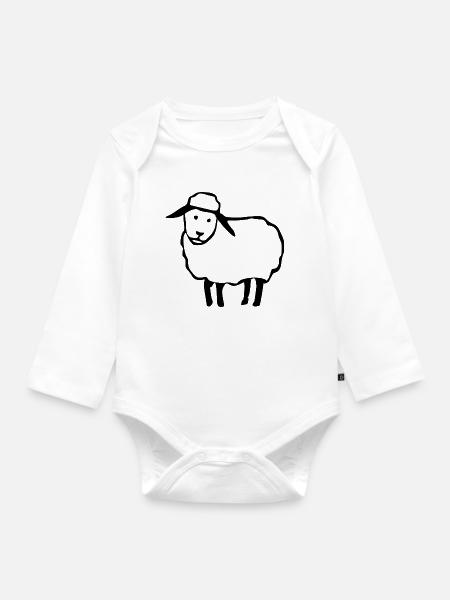 Schaf - Baby Bio-Langarm-Body - Weiß