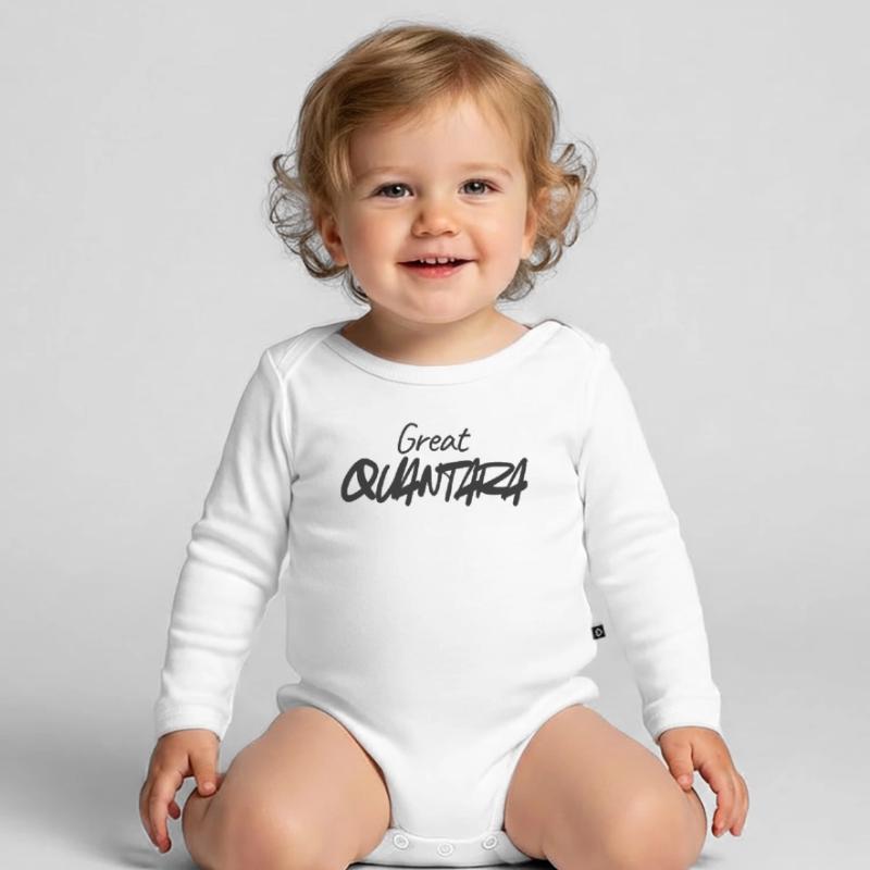 Great Quantity Graffiti Script Organic Longsleeve Baby Bodysuit